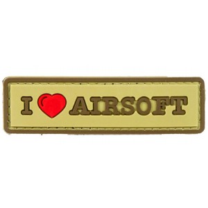 Нашивка PVC/ПВХ с велкро I Love Airsoft Койот